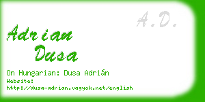adrian dusa business card